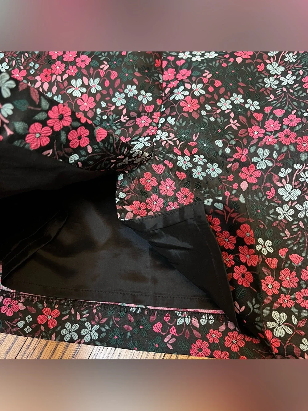 Boden Straight Pencil Skirt Women’s Size 10 Black Floral AOP Summer Work Preppy